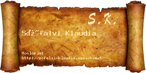 Sófalvi Klaudia névjegykártya